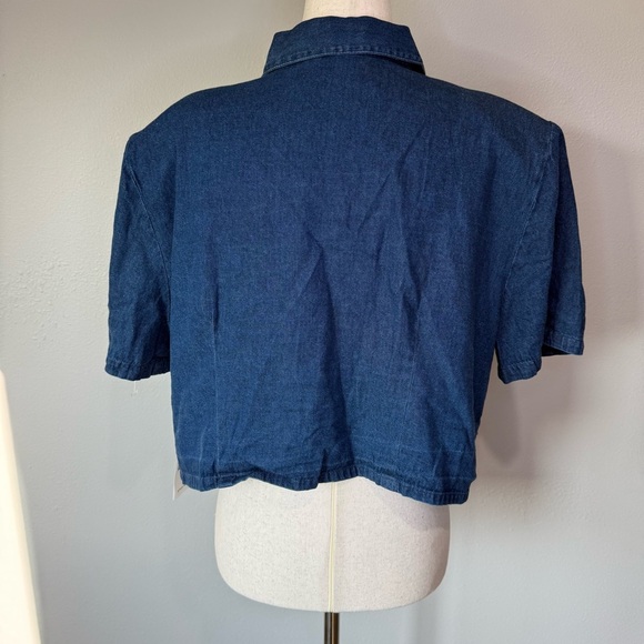 Vintage Olivia Rose Embroidered Denim Cropped Shirt - Picture 4 of 5